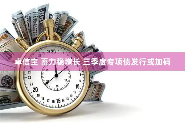 卓信宝 蓄力稳增长 三季度专项债发行或加码